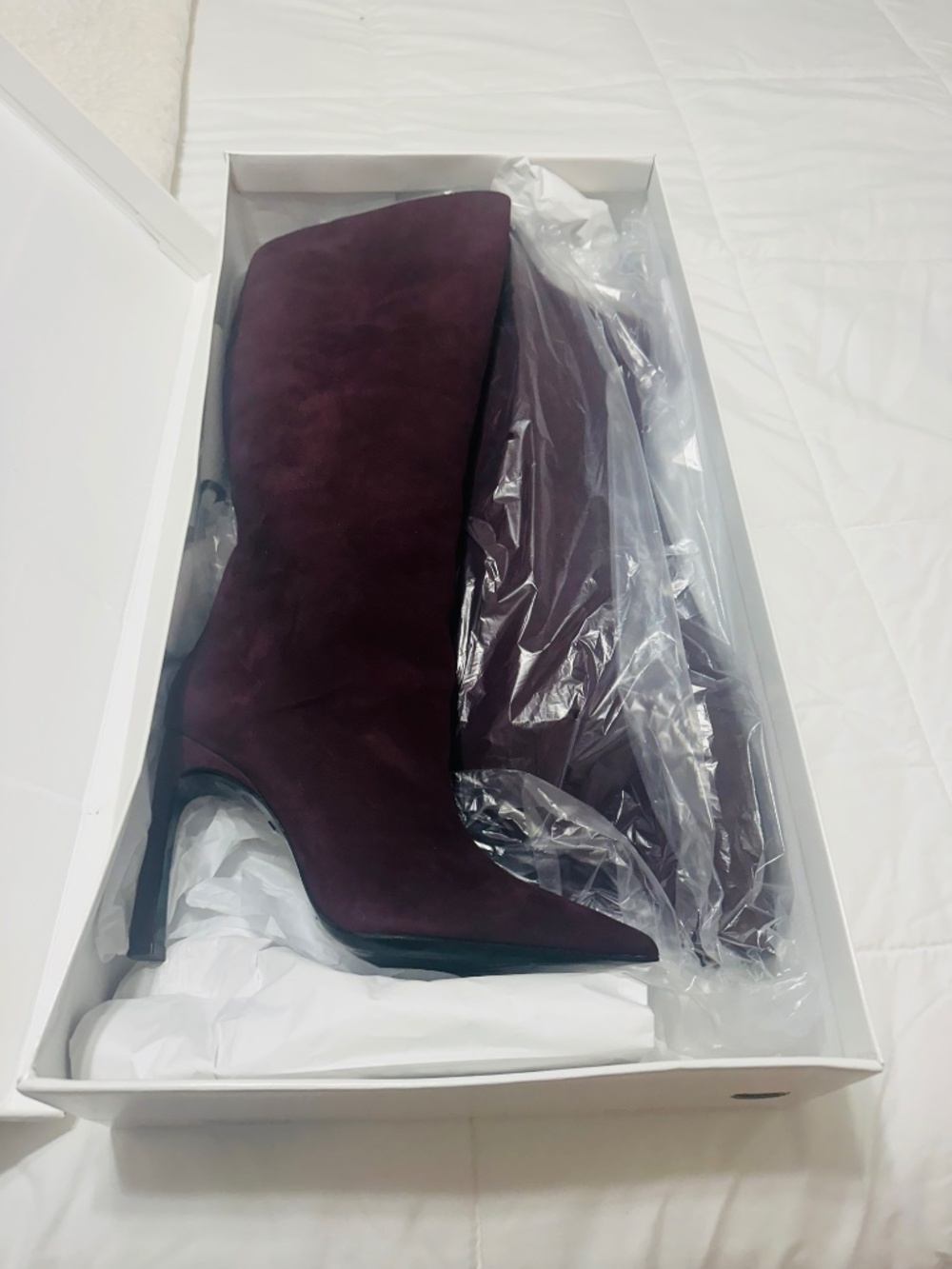 Schutz knee high Cherry Wine Cate Curve suede boots - Picture 3 of 4